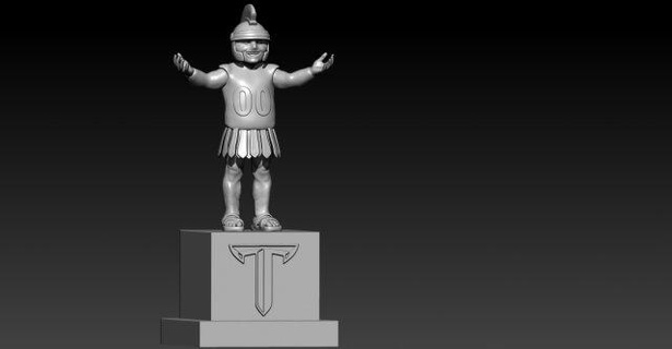 ncaa Troy trojan calcio mascotte statua 3d modello Stampa scultura Università americano palla sport gioco giocatore 3d print model - Mito3D