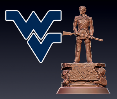 ncaa college west virginia mountaineers tim wolfe desktop statues sculpture 3d print model - Mito3D