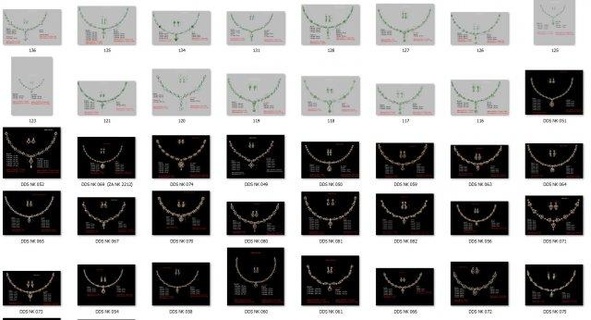 necklace bulk 3dm 50 files ready print 02 3d model necklaces rhino matrix ring engagement wedding band pendent diamond colourstone jewelry tiger lion crown fashion 3dmodeling 3d print model - Mito3D
