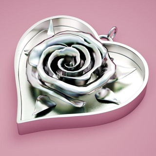 Collier Rose battement coeur pendentifs l'amour Saint Valentin porte clés cœur nature 3d print model - Mito3D