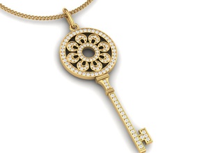 necklace diamond yellow gold white unic 3d print model - Mito3D