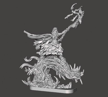 necromancer wizard hero miniature model fantasy games rpg dnd monsters & creatures mage magician warhammer pathfinder whfb sorcerer undead zombies vampirecounts castlevania tombkings warlock dungeonsanddragons magic wargames warcraft monster lotr forgottenrealms 3d print model - Mito3D