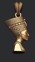 nefertiti pendentif bijoux la sculpture d'argent imprimable statue collier pendentifs l'égypte égyptien reine princesse dieu déesse le pharaon antique l'archéologie cléopâtre mythologie kleopatra 3d print model - Mito3D