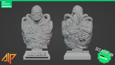 nemesis ultra-detailed support-free bust 3d model free print in monsters & creatures 3dexport 3dmodel 3dcharacter character charactermodel residentevil resident evil game gamecharacter 3dprint 3dprintable supportless supportfree 3d print model - Mito3D