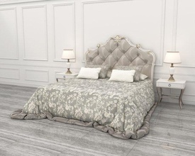 neoclassical style bed furniture bedroom luxury sleep carved carve traditional european classic model cabinet interior vray blanket bedside furnishing classical gild 3d print model - Mito3D