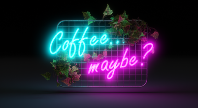 neon sign coffee 3d model in decoration 3dexport light glow tube club loft led fluorescent ivy plant cafe decor cyberpunk wall backlight advertising lighting architectural 3d print model - Mito3D