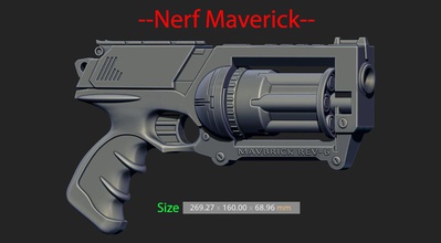 nerf maverick cosplay 3d impression modèle in jeu accessoires 3dexport échelle 11 guerre étoiles jouet petite merveille 3d print model - Mito3D