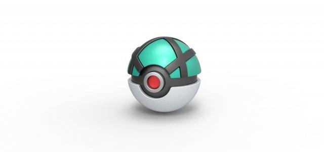 red pelota pokebola pokemon concepto envase anime juguete impresión imprimible baloncesto 3d print model - Mito3D