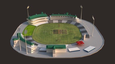 Neuseeland Kricket Stadion abu dhabi Sport architektonisch Boden Schläger Ball Arena abspielen Bereich 3d print model - Mito3D