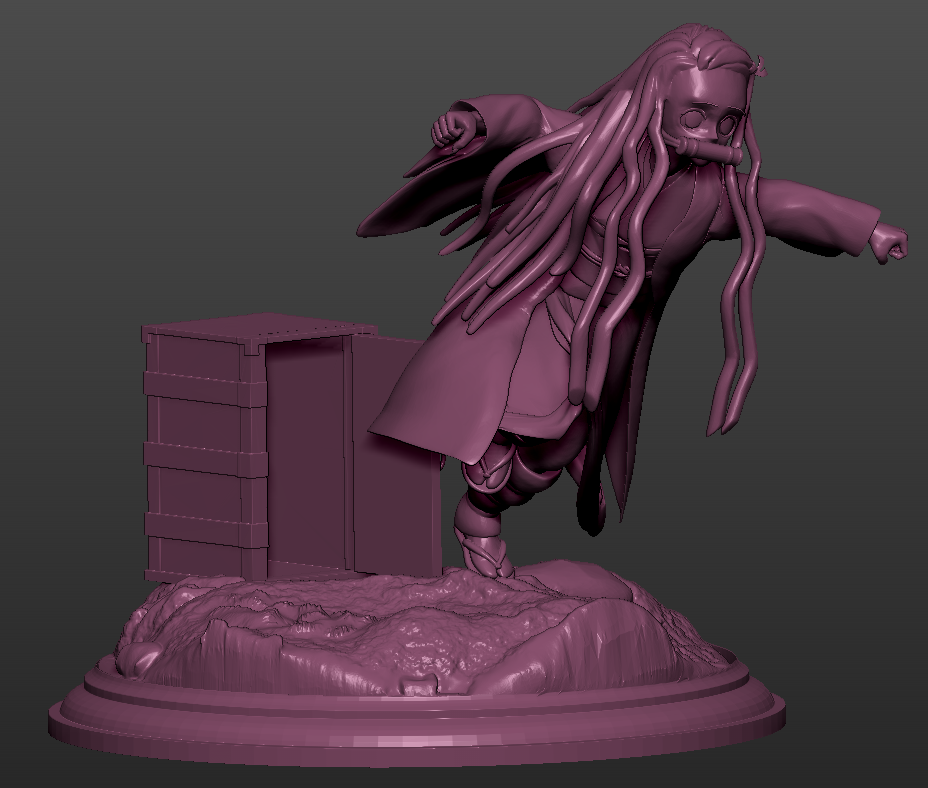 nezuko kamado 3d impresión modelo in figuritas 3dexport demon slayer kimetsu figura colección 3D print model - Mito3D