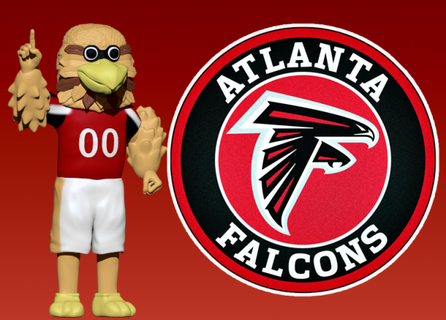 nfl - atlanta falcons football mascot statue freddie falcon sculpture ncaa afc americanfootball ball sport game 3d print model - Mito3D