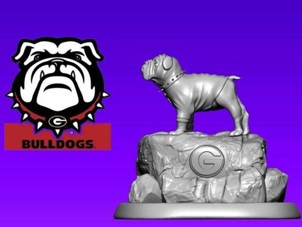 nfl buldog Georgia bulldogs fútbol escultura 3d impresión 3d print model - Mito3D