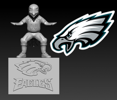 nfl Filadelfia águilas fútbol mascota estatua destop 3d impresión escultura 3d print model - Mito3D