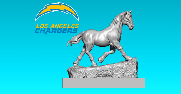 nfl los angeles chargers statue - american football 3d print sculpture 3d print model - Mito3D