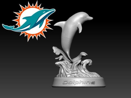 nfl miami delfini americano calcio afc scultura 3d print model - Mito3D