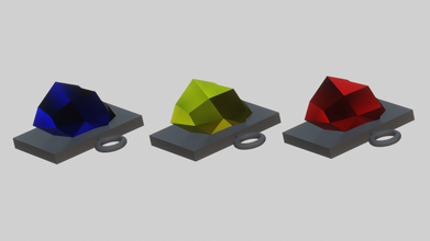 agréable gemme porte clés gemstone keychain imprimable printable 3d print model - Mito3D