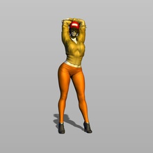 nett mädchen baseball deckel frei 3d drucken modell frau 3dexport person charakter dame weiblich ziemlich arsch gammler hintern rückseite pose posieren körper kopf anatomie 3d print model - Mito3D