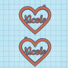 nicole hearts earrings named women 3d print model - Mito3D