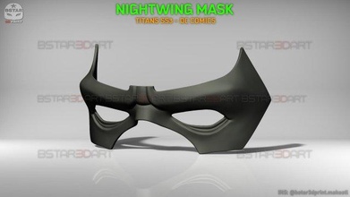 nightwing eyes mask - titans season 3 dc comics cosplay 3d print model in toys 3dexport red hood redhood helmet costume halloween ss3 3d print model - Mito3D