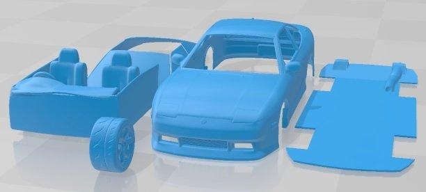 Nissan 180sx yazdırılabilir araba otomotiv yuva ölçülü Tamiya rc miniz hobi mikro döküm 3d print model - Mito3D