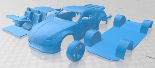 nissan 370z nismo 2009 imprimible coche vehiculo 3d impresión modelo in automotor 3dexport espacio scalextric tamiya rc miniz pasatiempo micro 3d print model - Mito3D