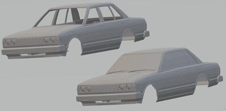 nissan azulejo imprimible cuerpo coche vehiculo 3d impresión modelo in automotor 3dexport espacio scalextric tamiya rc miniz cáscara antiguo clásico japón deriva 3d print model - Mito3D