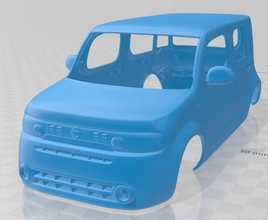 Nissan küp 2010 yazdırılabilir vücut araba yuva ölçülü Tamiya rc miniz hobi mikro 3d print model - Mito3D