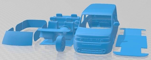 nissan cubo 2010 imprimible coche vehiculo automotor espacio scalextric Tamiya rc miniz pasatiempo micro fundido presión 3d print model - Mito3D