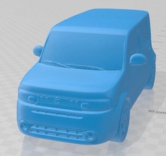nissan cubo 2010 imprimível carro sólido fenda escalextrico Tamiya rc miniz passatempo micro 3d print model - Mito3D