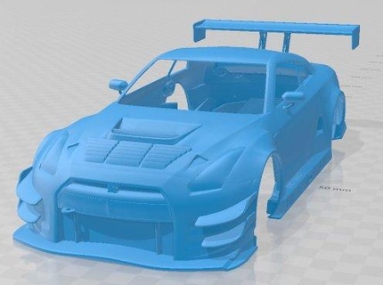 nissan gt-r gt3 printable body car 3d print model automotive slot scalextric tamiya rc miniz hobby micro 3d print model - Mito3D