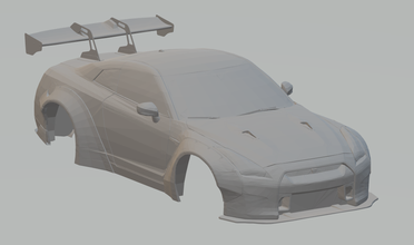 nissan gtr 35 roket tavşan 3d yazdır model in araç 3dexport döküm sıcak tekerlekler slotcar yuva araba ufuk çizgisi 3d print model - Mito3D