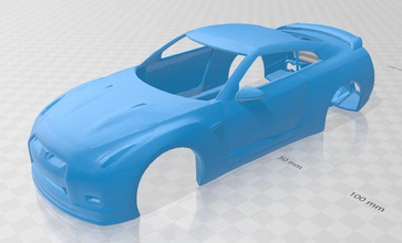 nissan gt-r nismo 2015 printable body car 3d print model in automotive 3dexport slot scalextric tamiya rc miniz hobby micro diecast 3d print model - Mito3D