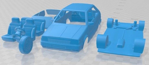 nissan micra 1982 imprimible coche vehiculo 3d impresión modelo in automotor 3dexport espacio scalextric tamiya rc miniz pasatiempo micro 3d print model - Mito3D