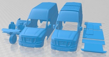 Nissan nv kargo 3500 hdv8 sl yüksek çatı 2022 yazdırılabilir kamyonet yuva ölçülü Tamiya rc 3d print model - Mito3D