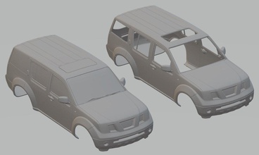 nissan éclaireur imprimable corps voiture 3d impression modèle in automobile 3dexport rc miniz fente scalextric tamiya robot d'exploration loisir micro 3d print model - Mito3D