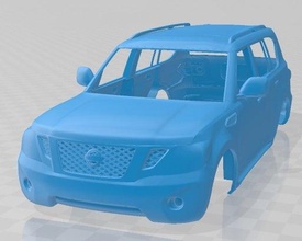 nissan patrulha 2011 imprimível corpo carro fenda escalextrico Tamiya rc miniz passatempo micro rastejante 3d print model - Mito3D