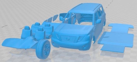nissan patrol 2011 printable car 3d print model in automotive 3dexport slot scalextric tamiya rc miniz hobby micro crawler 3d print model - Mito3D