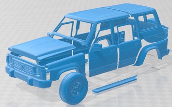 nissan patrulha y60 5 portas 1987 imprimível corpo carro 3d impressão modelo in automotivo 3dexport fenda escalextrico tamiya rc miniz passatempo micro rastejante 3d print model - Mito3D