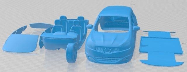 Nissan Qashqai 2010 yazdırılabilir araba otomotiv yuva ölçülü Tamiya rc miniz hobi mikro döküm 3d print model - Mito3D