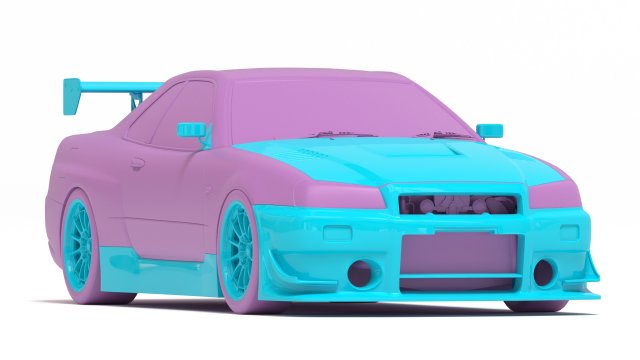 nissan r34 n1 super taikyu kit automotive skyline bodykit bumper spoiler tuning 3dprint print diecast scalemodel diorama diy supertaikyu 3D print model - Mito3D