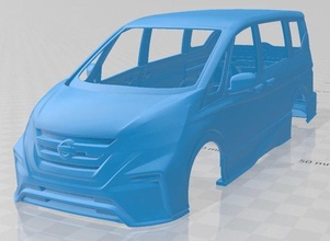 nissan serena nismo 2016 imprimível corpo carro fenda escalextrico Tamiya rc miniz passatempo micro 3d print model - Mito3D