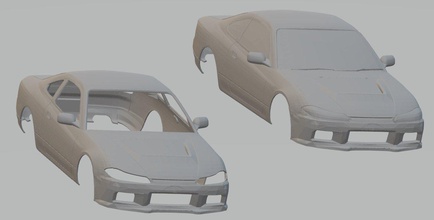 nissan silvia s15 printable body car 3d print model in automotive 3dexport slot scalextric tamiya rc 3d print model - Mito3D