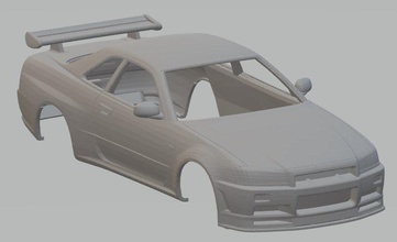 nissan horizonte r32 gt r cupé 1989 imprimible cuerpo coche vehiculo 3d impresión modelo in automotor 3dexport espacio scalextric tamiya rc miniz pasatiempo micro deriva 3d print model - Mito3D