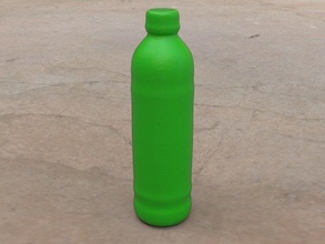 non-hollowed bottle 3 plain beer glass container drink beverage wine liquid alcohol liquor alcoholic booze houseware storage soda house kitchen dining 3d print model - Mito3D