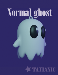normale fantasma Portachiavi paranormale Halloween Magia magico spettro carattere portachiavi orecchini 3d print model - Mito3D