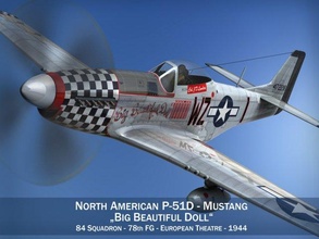north american p51d mustang big beautiful doll 3d model in fighter 3dexport p51 p-51 p-51d 51d 51 plane aircraft usaaf us airforce single-seat army military 3d print model - Mito3D