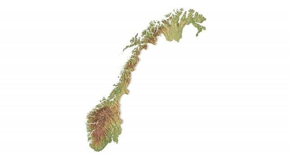 Noruega stl terreno Europa mapa panorama país alívio geografia continente montanha terra 3d print model - Mito3D