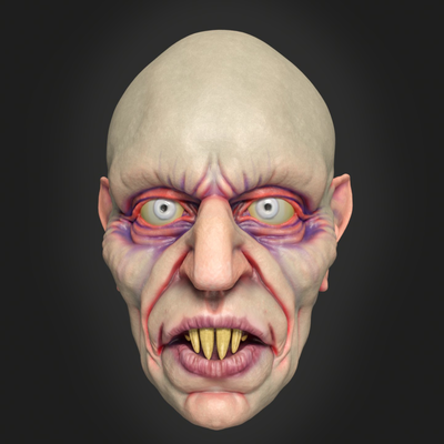 nosferatu masque 3d impression modèle in vêtements 3dexport cosplay halloween costume tueur film vampires dracula classique obscurité effrayer 1922 diable suce sang 3d print model - Mito3D