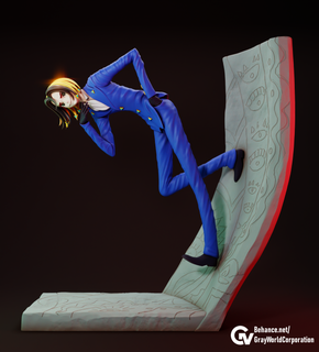 nougami neuro supernatural detective man figure anime demon character 3d print model - Mito3D