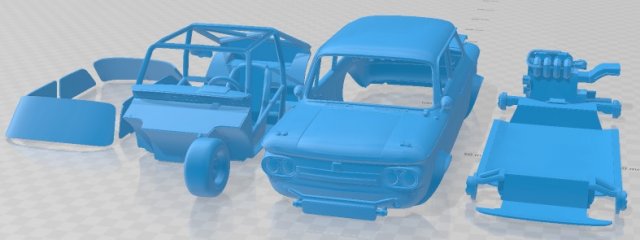 nsu 1300 tts yazdırılabilir araba otomotiv yuva ölçülü Tamiya rc miniz hobi mikro 3D print model - Mito3D